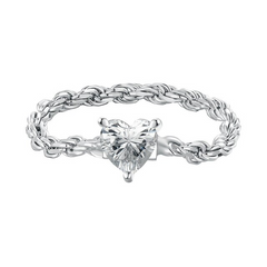 Серебряное кольцо "Сердце"