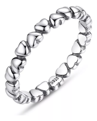 Серебряное кольцо "Сердца"
